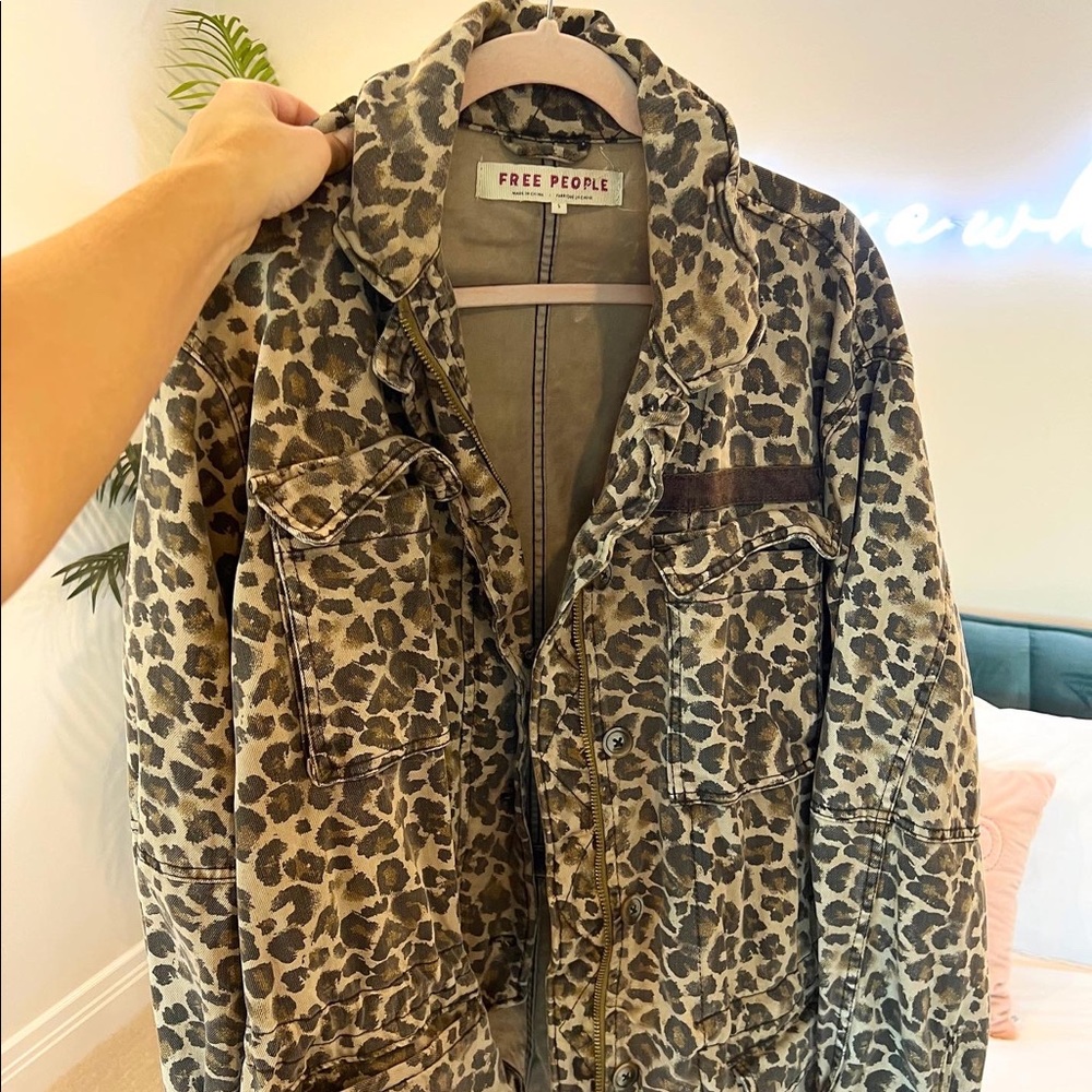 over sized cheetah jacket size small